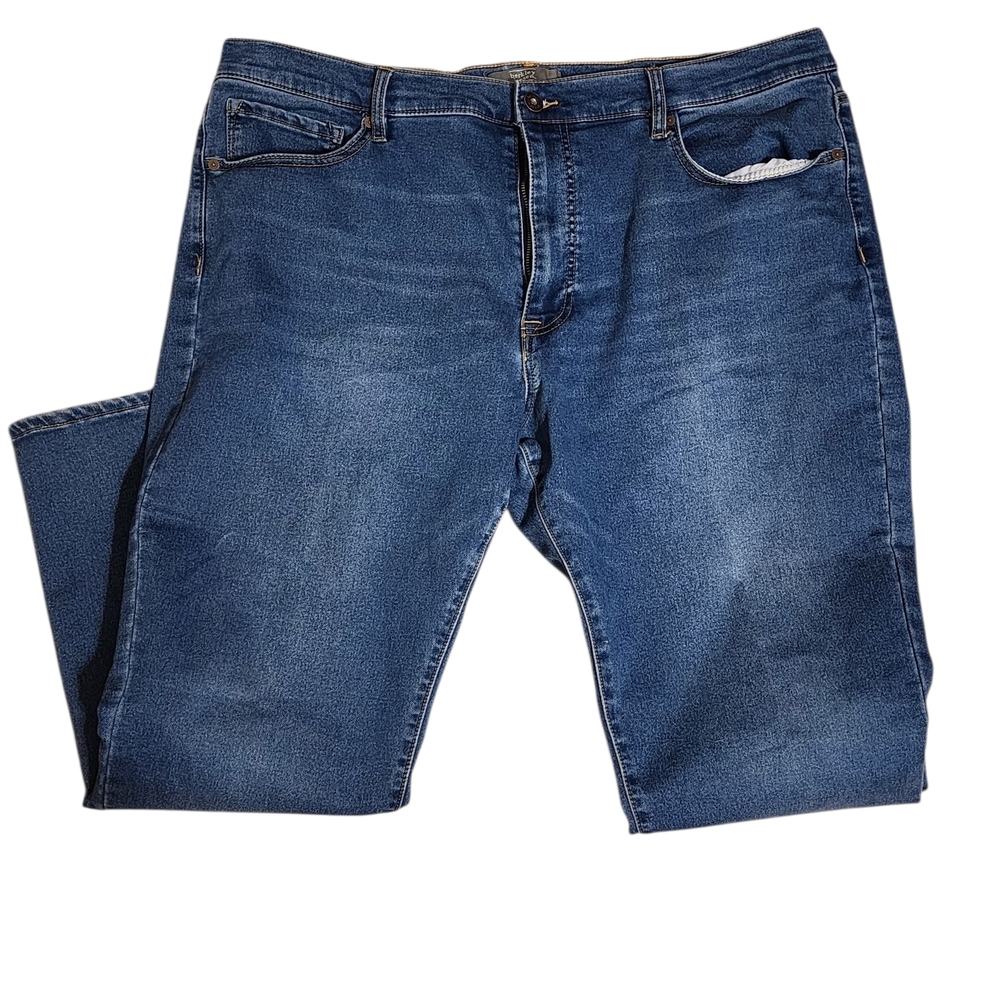 Relaxed Blue Jeans with Natural Fading